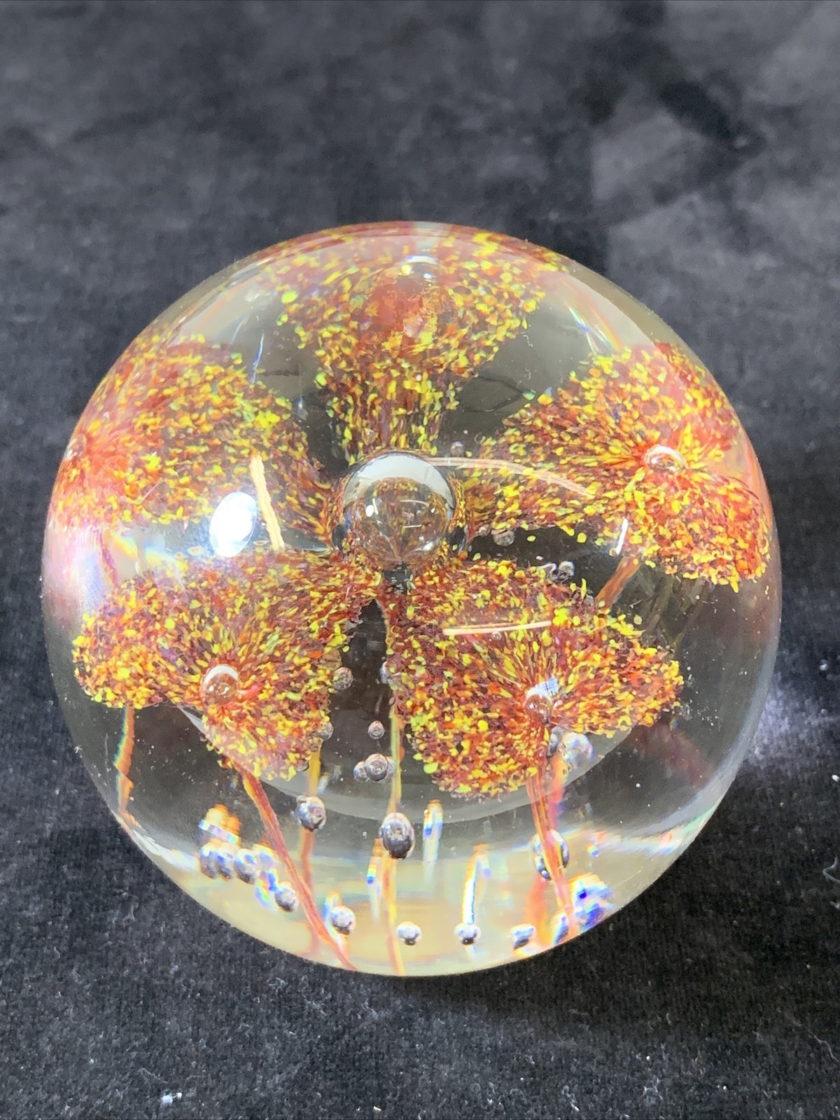 Vintage Millefiori Murano Style Pattern Paperweight Hand Blown Glass # 11