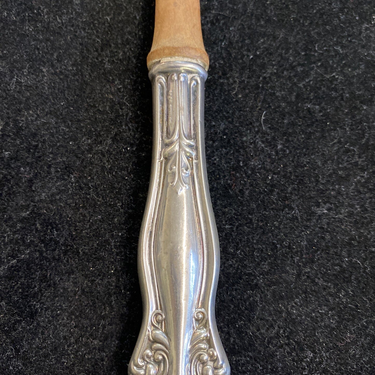 Frank M. Whiting Sterling "Lily" 10 1/4" Wooden Salad Serving Set