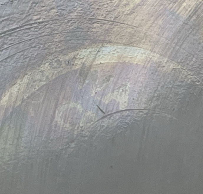 C.F. Monroe Co. Wave Crest Hand Painted Daisies Opal Glass Dresser Box