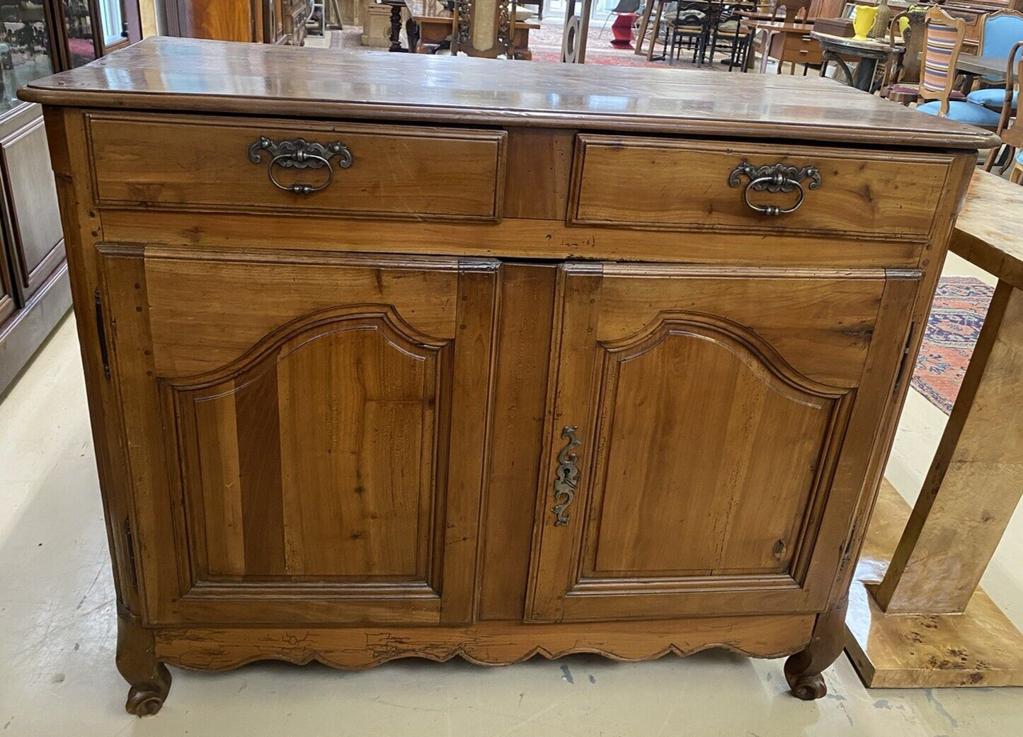French Provincial Louis XV Cherry Chest Commode Cabinet Buffet Sideboard 1800's
