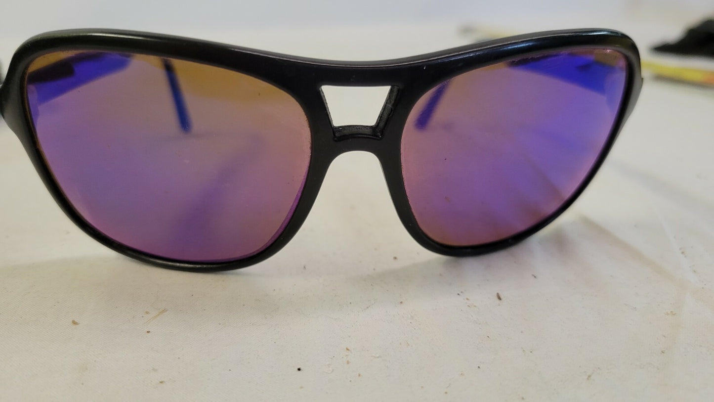 REVO 1006-001 Black Frame Stealth Blue Mirror Lens Active Wrap Sunglasses France