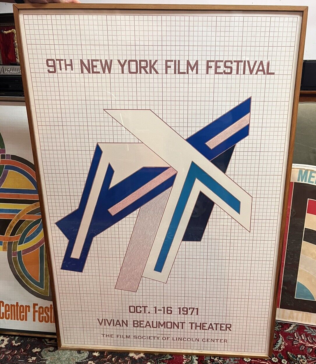 VTG Frank Stella Art 9th New York Film Festival Poster 1971 Lincoln Center BH70