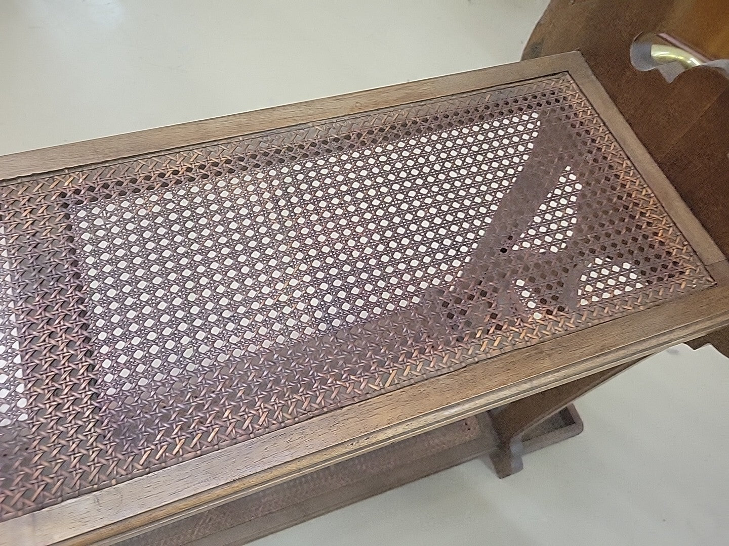 Antique Caned French Walnut & Cooper Jette Habits Luggage Rack Umbrella Stand