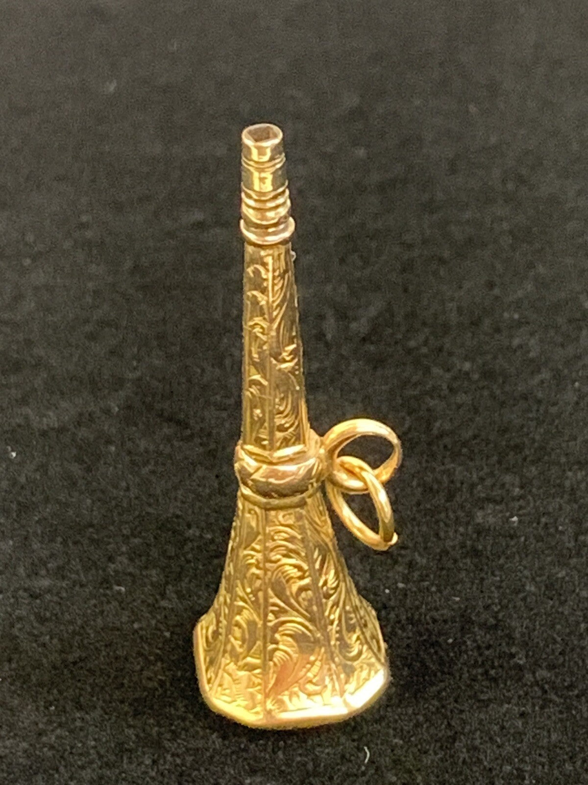 Antique Victorian Bloodstone Watch Key  Yellow Gold Beautiful Chasing Work