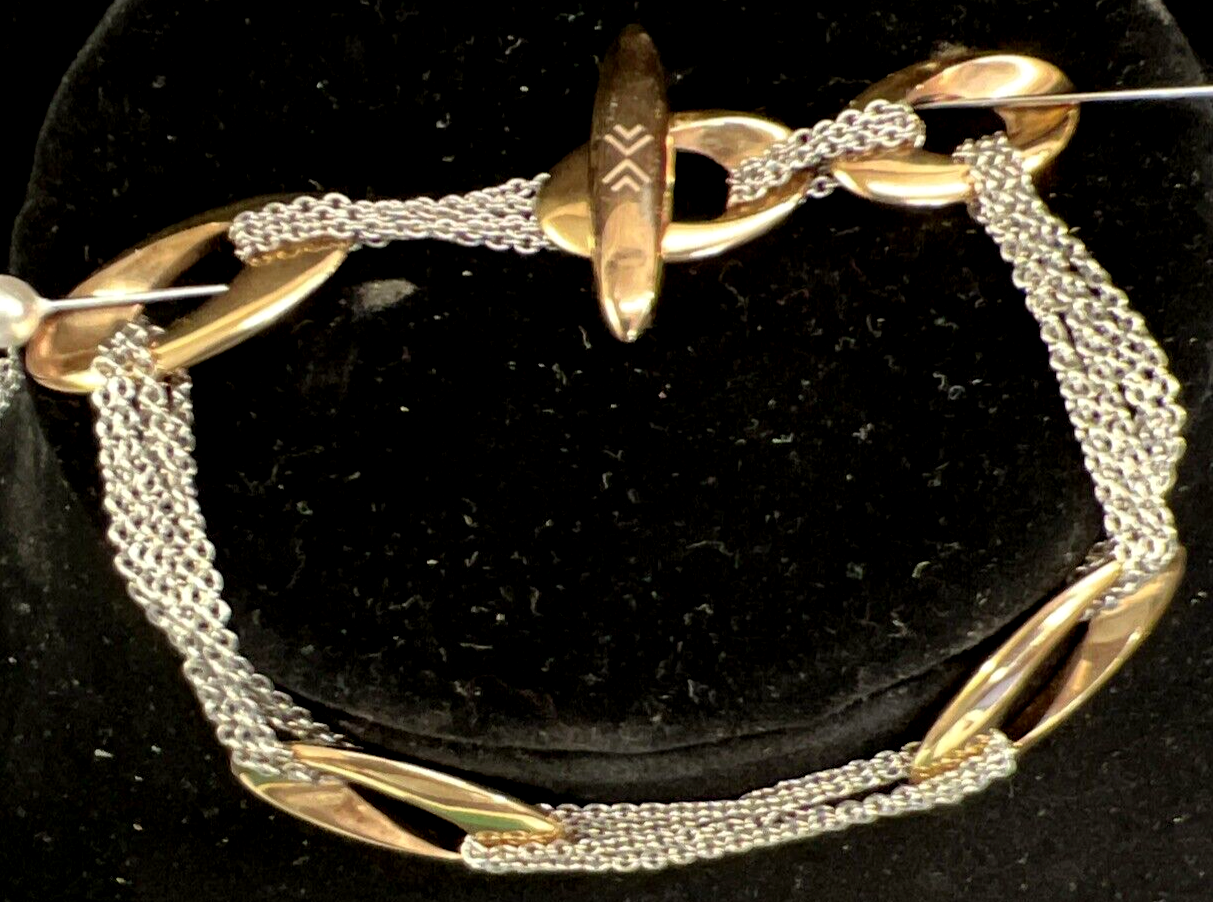 Skagen Ladies Mila Gold and Stainless Necklace and Bracelet Denmark Orig Box