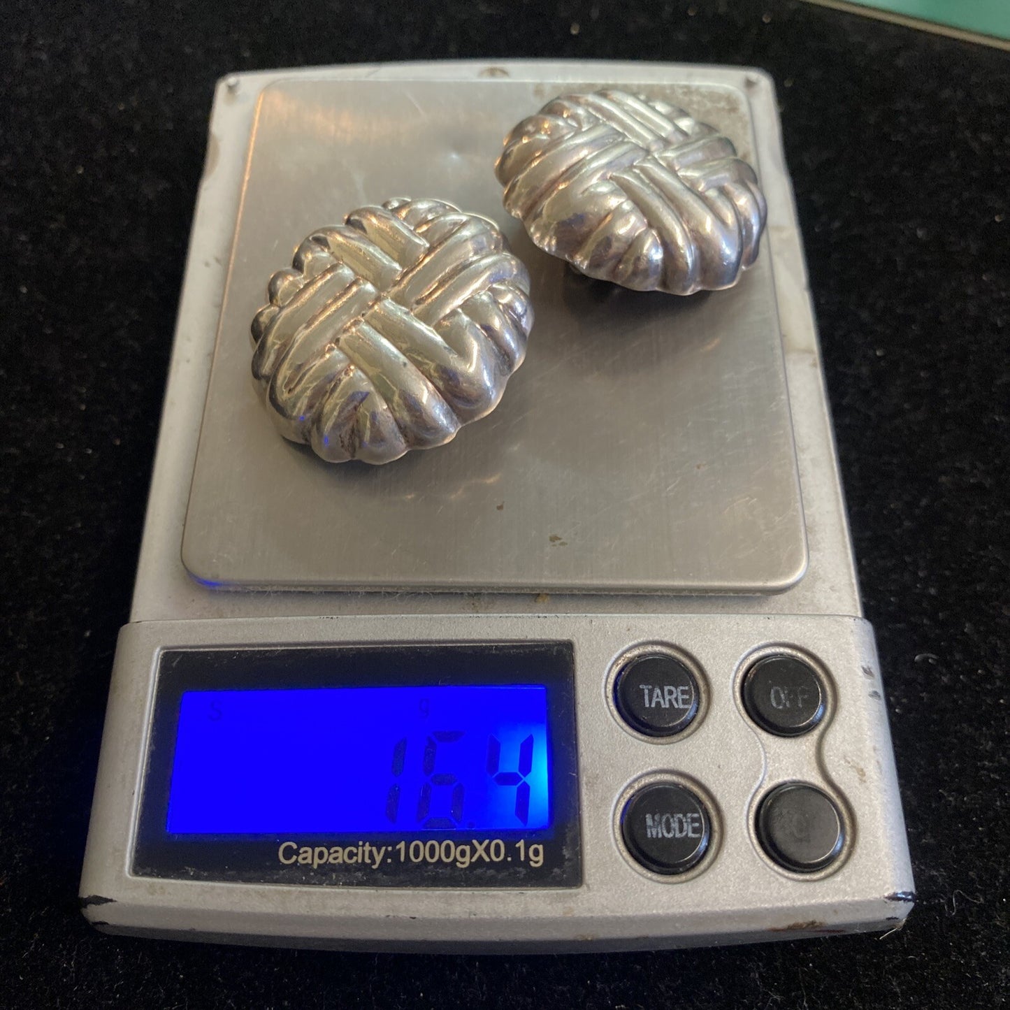 Pair of Sterling Silver 925 Clip On Earrings 16.4g