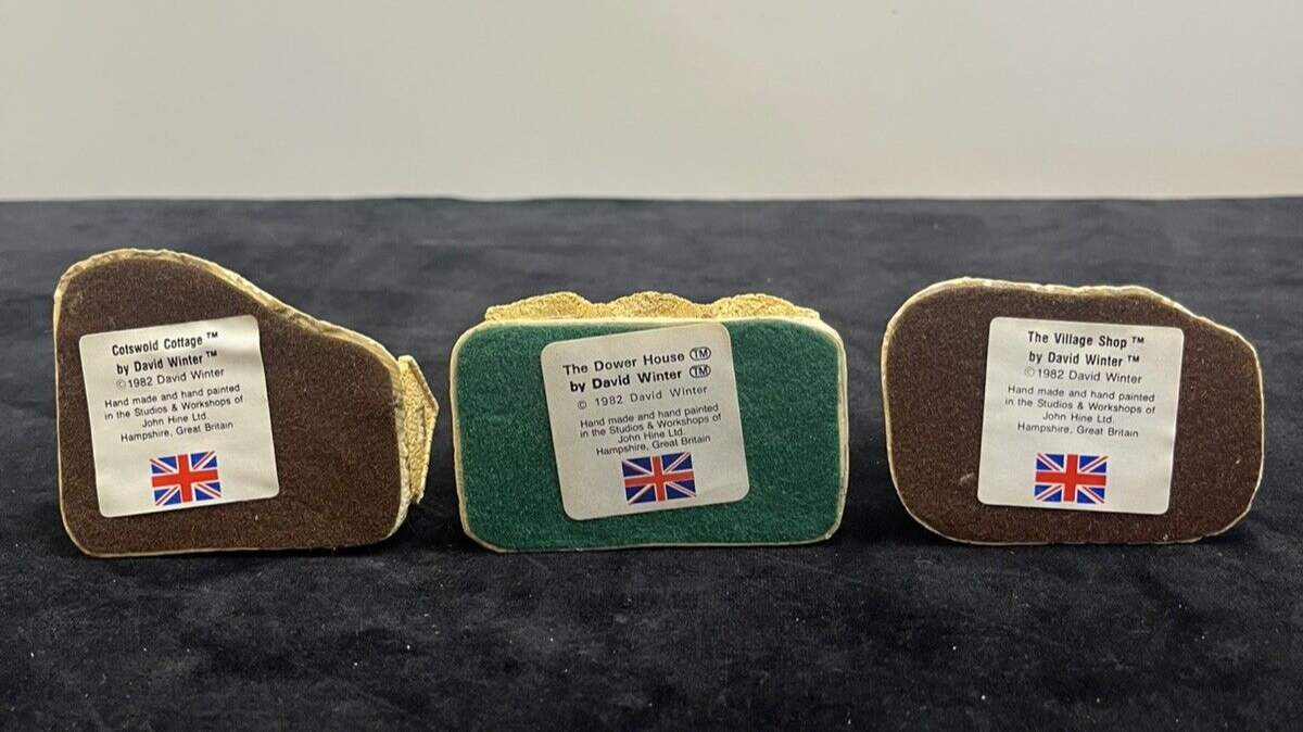 Lot Of 3 David Winter Cottages: Dower House, Village Shop, Cotswold Cottage 1982
