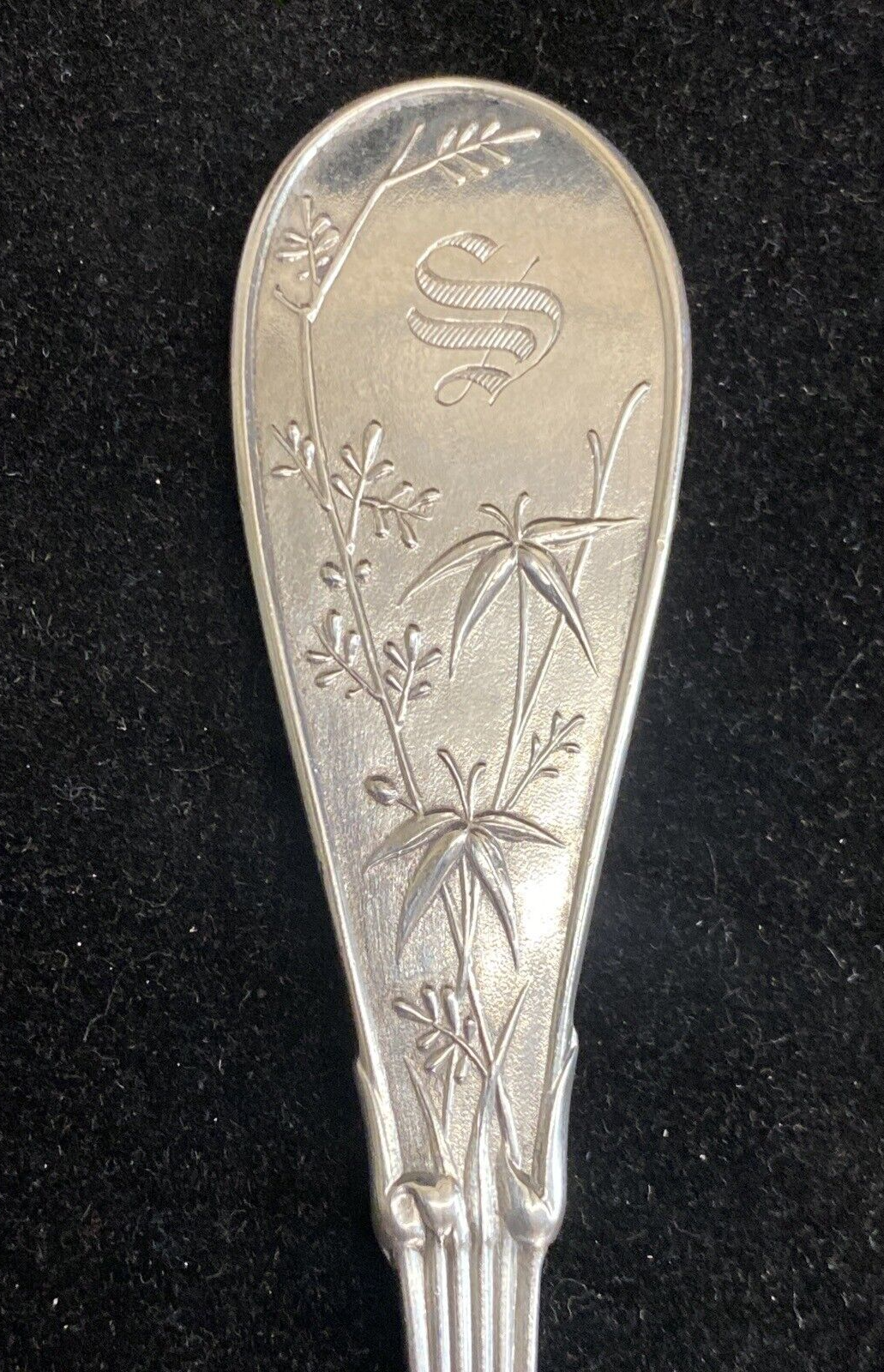 Japanese by Tiffany & Co Sterling Silver 6 3/4" Four Tine Salad Fork RARE mono S