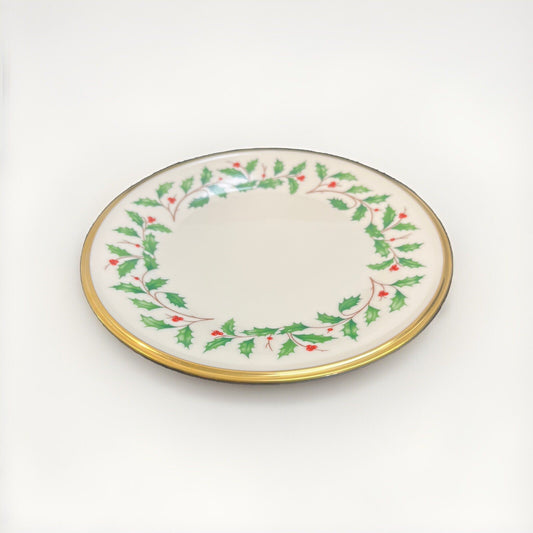 Lenox USA Fine China Christmas Holiday Salad / Dessert Plate 8 1/8"