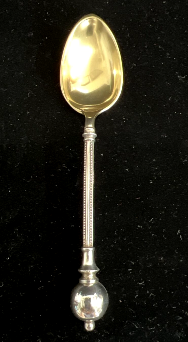 Ball End Demitasse Gilt spoons George Sharp Sterling Silver 1866 Tiffany