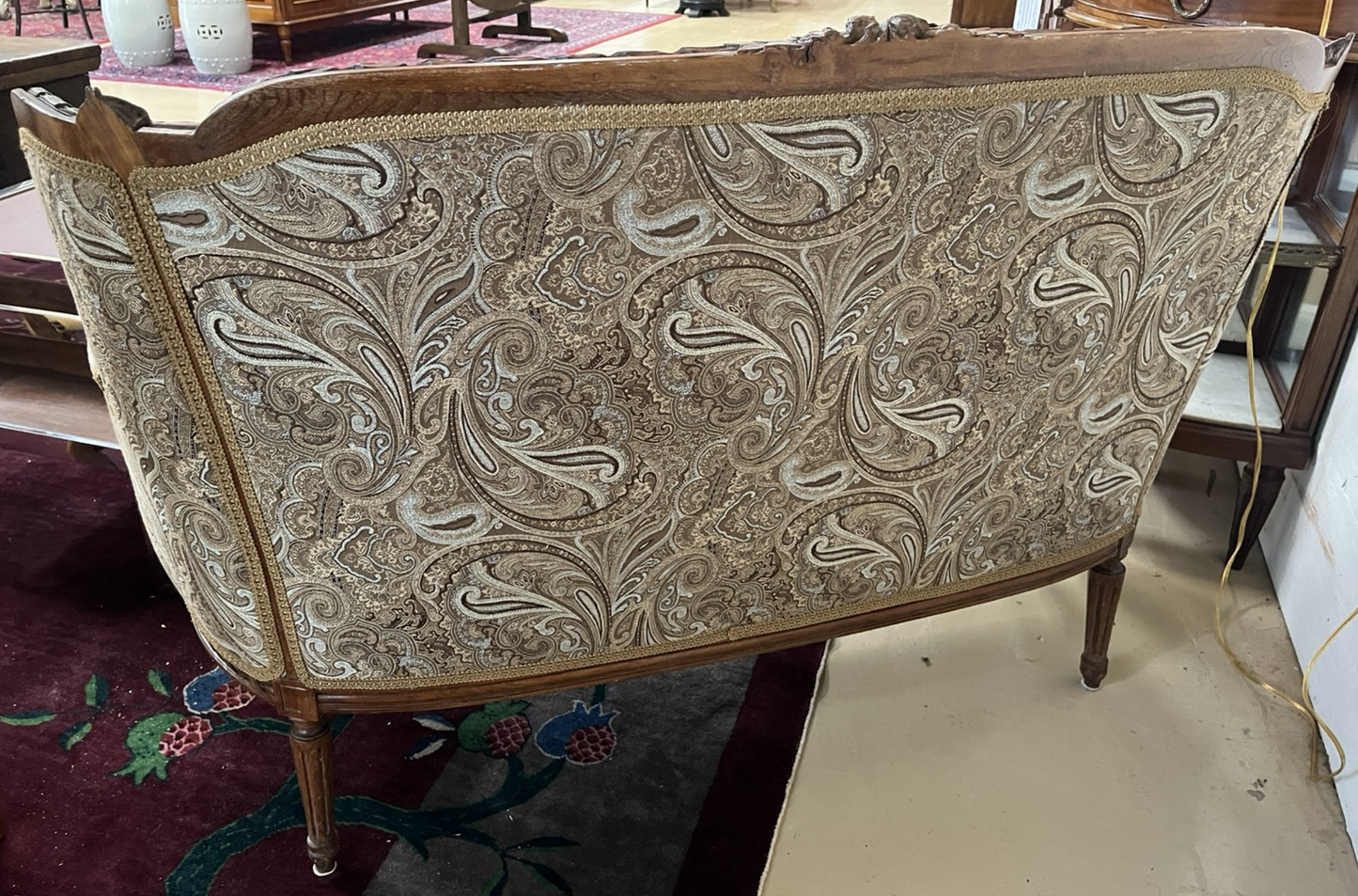 Antique French Walnut Louis XVI Settee Sofa Couch Love seat