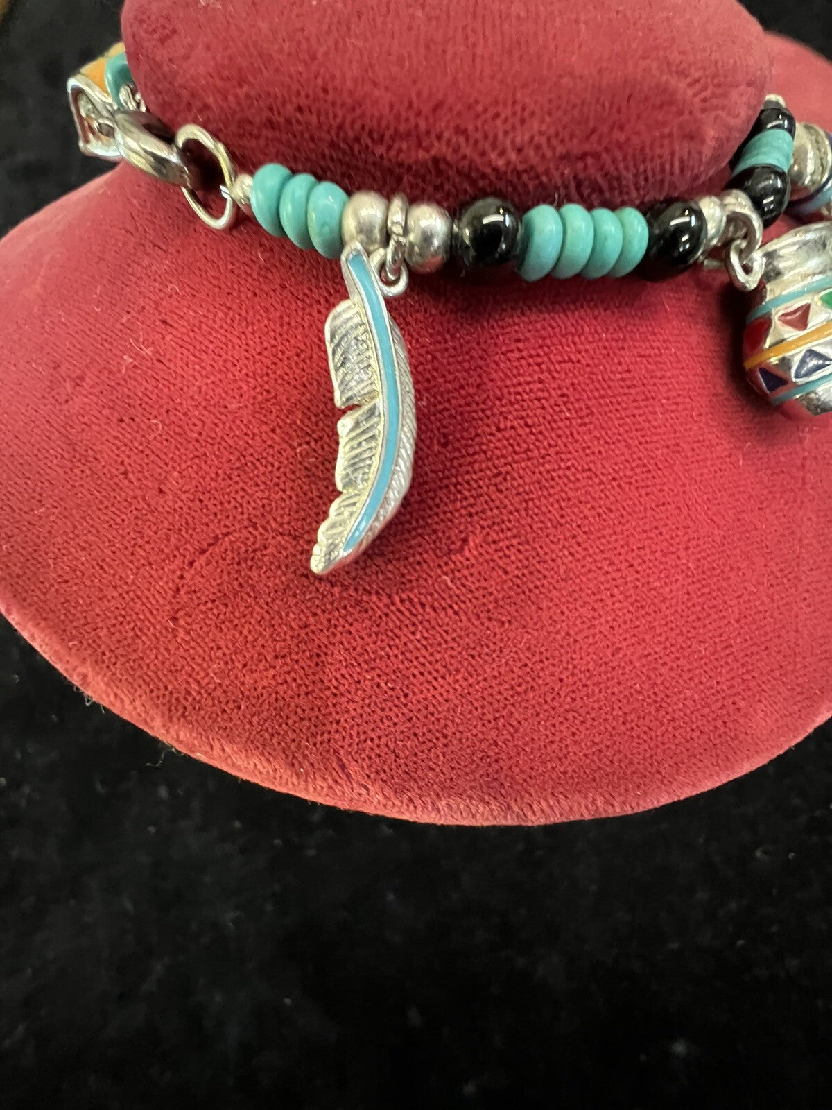 AMERICAN INDIAN CHARM BRACELET & Earrings W/ TEE-PEE, DREAM CATCHER, ARROW HEAD