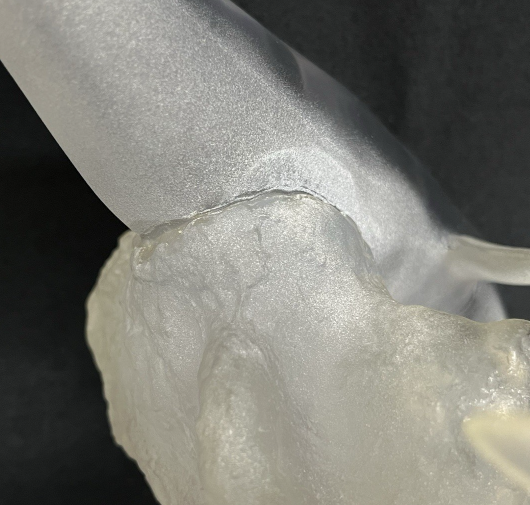 PB9 Donjo Clear Acrylic/Lucite Two Dolphins Swimming Sculpture Signed