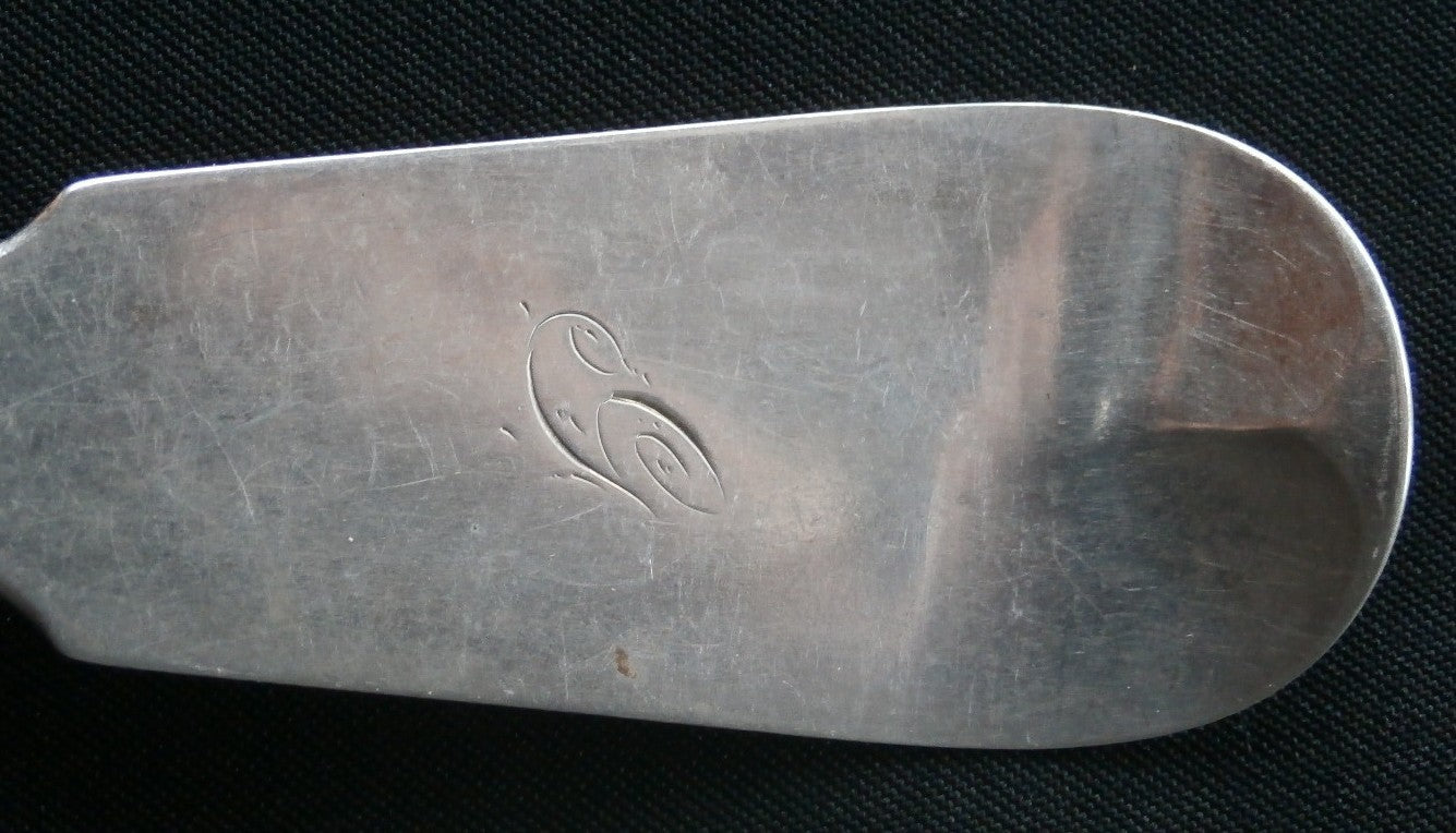 Large J Stockman Coin Silver Tablespoon - Philadelphia - Monogrammed "G"