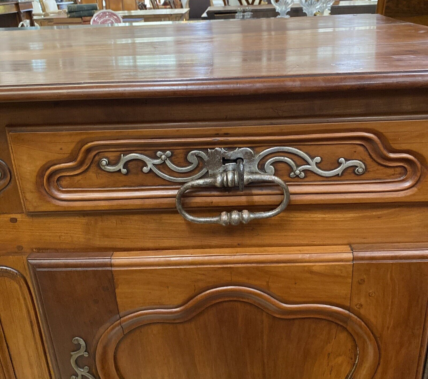 Antique French Provincial Louis XV Fruitwood Chest of Drawers Commode Sideboard