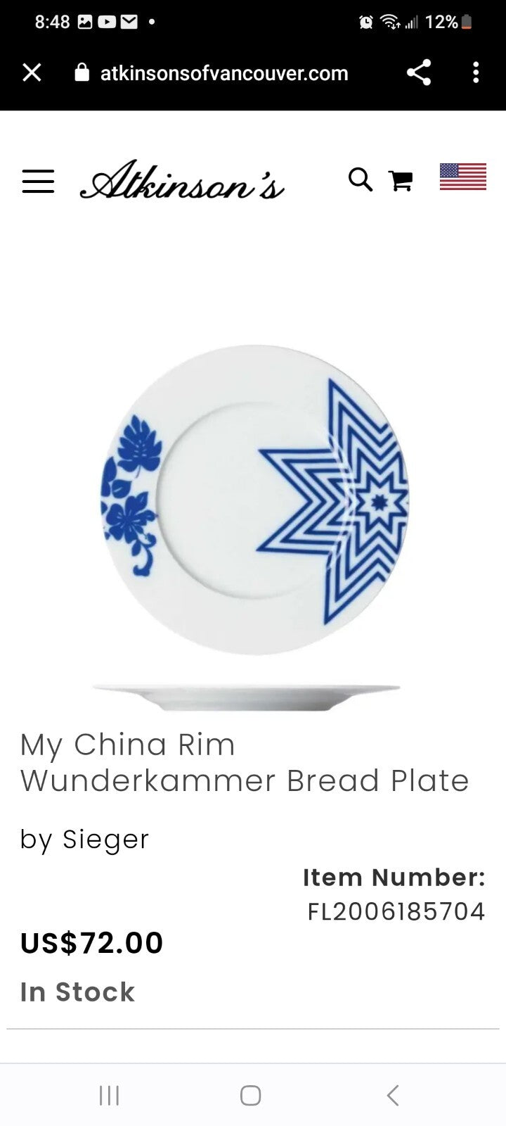 Sieger Furstenberg Wunderkammer Blue White 6 pc Retail $840 Rare Germany