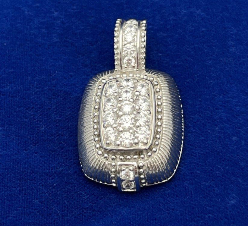 Judith Ripka Sterling Silver CZ Stone Enhancer Pendant 12.49g