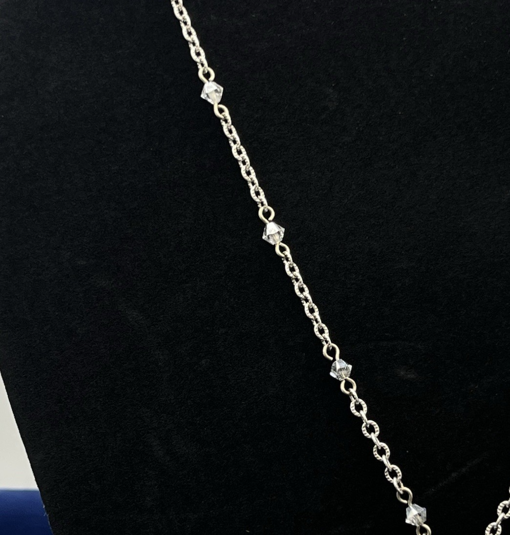 Brighton Retired Cupid's Love Silver Tone Red Heart Necklace 18.5"