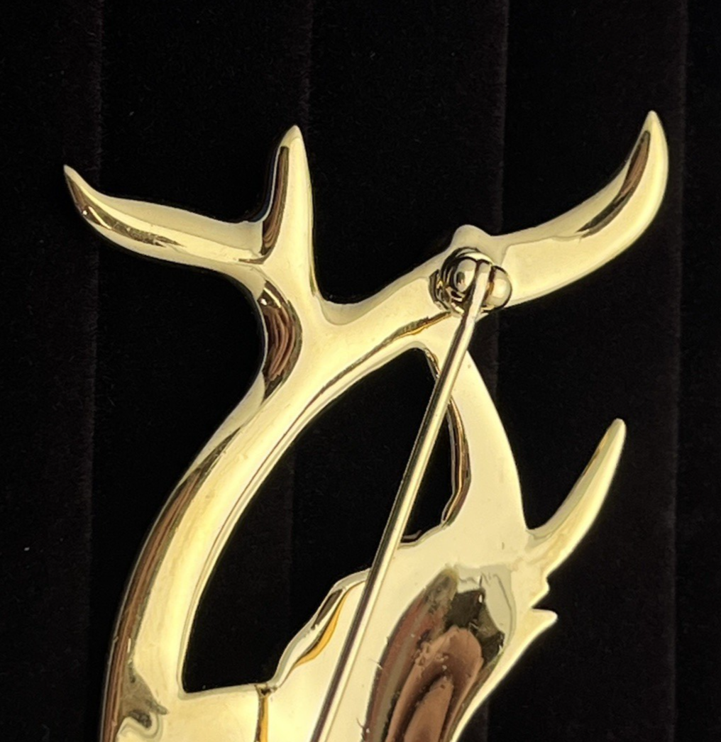 Vintage Swarovski SCS Genuine Swan Signed Elephant & Tree Brooch Retired 1993