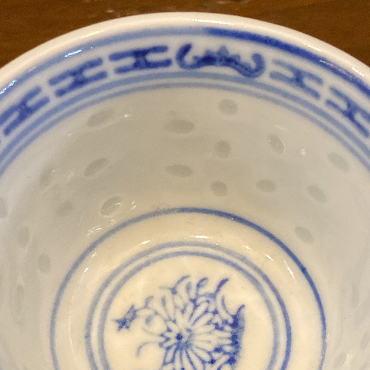 Set Of 8 Chinese Sake Tea Cups Rice Grain Eye Hand Paint Translucent BH247