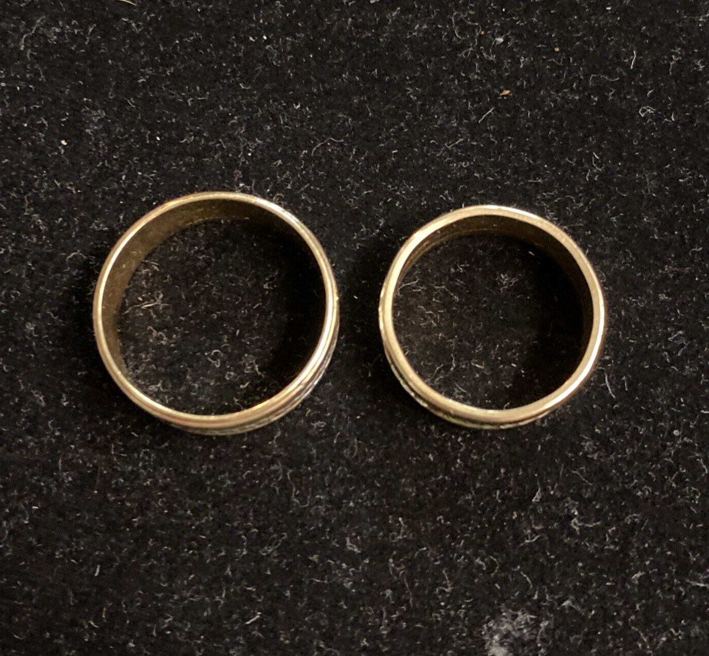 Vtg 14K 9.4g Yellow Gold Duo Pair of Rings Size 7.5 & 10 By Wedlok