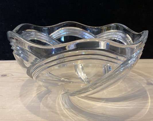 Riedel Clear Crystal Large Ribbed Serving Bowl Centerpiece 11.5"