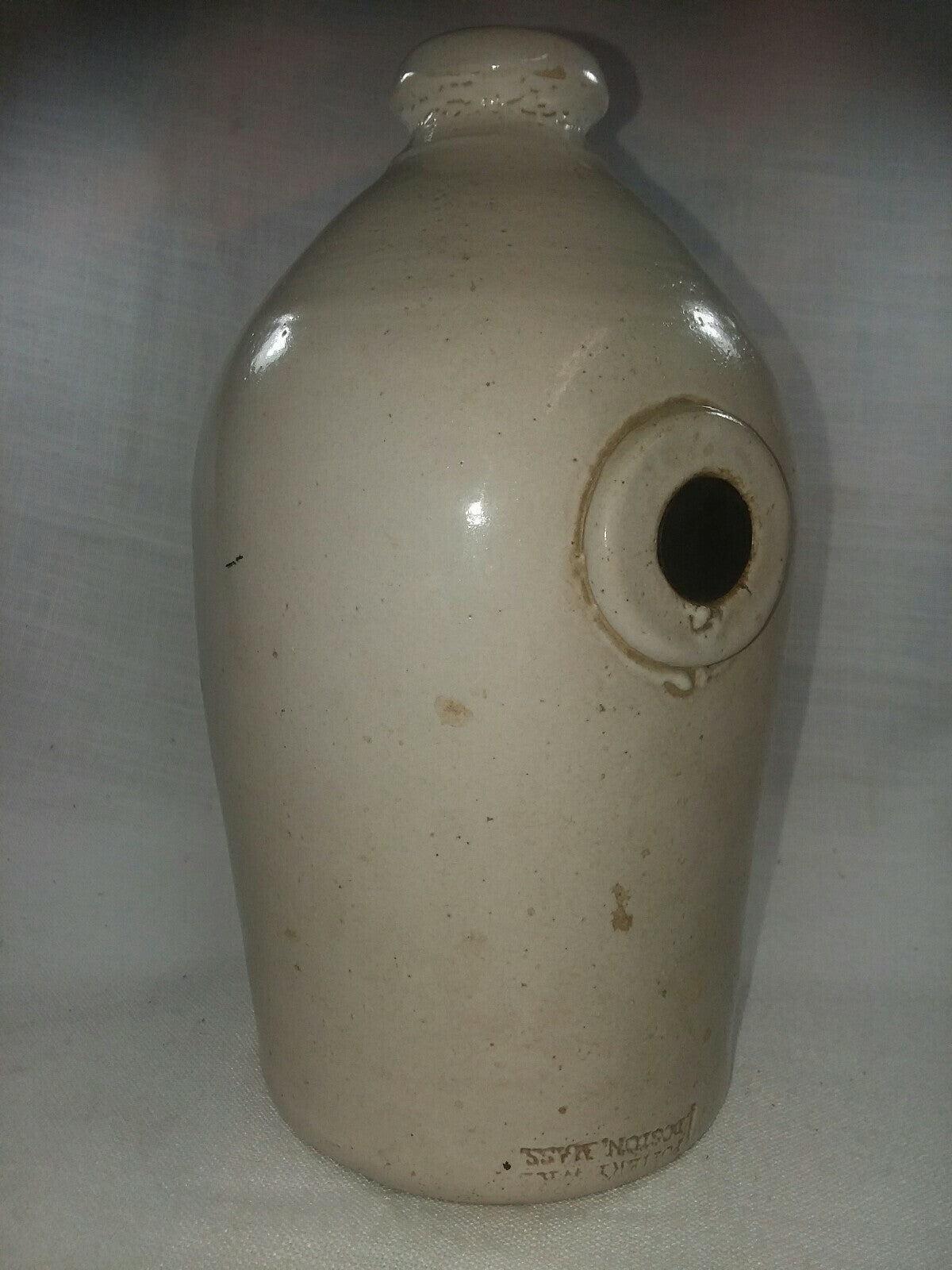 Antique Stoneware Foot Warmer Pottery WKS Boston, Mass. 10.5"