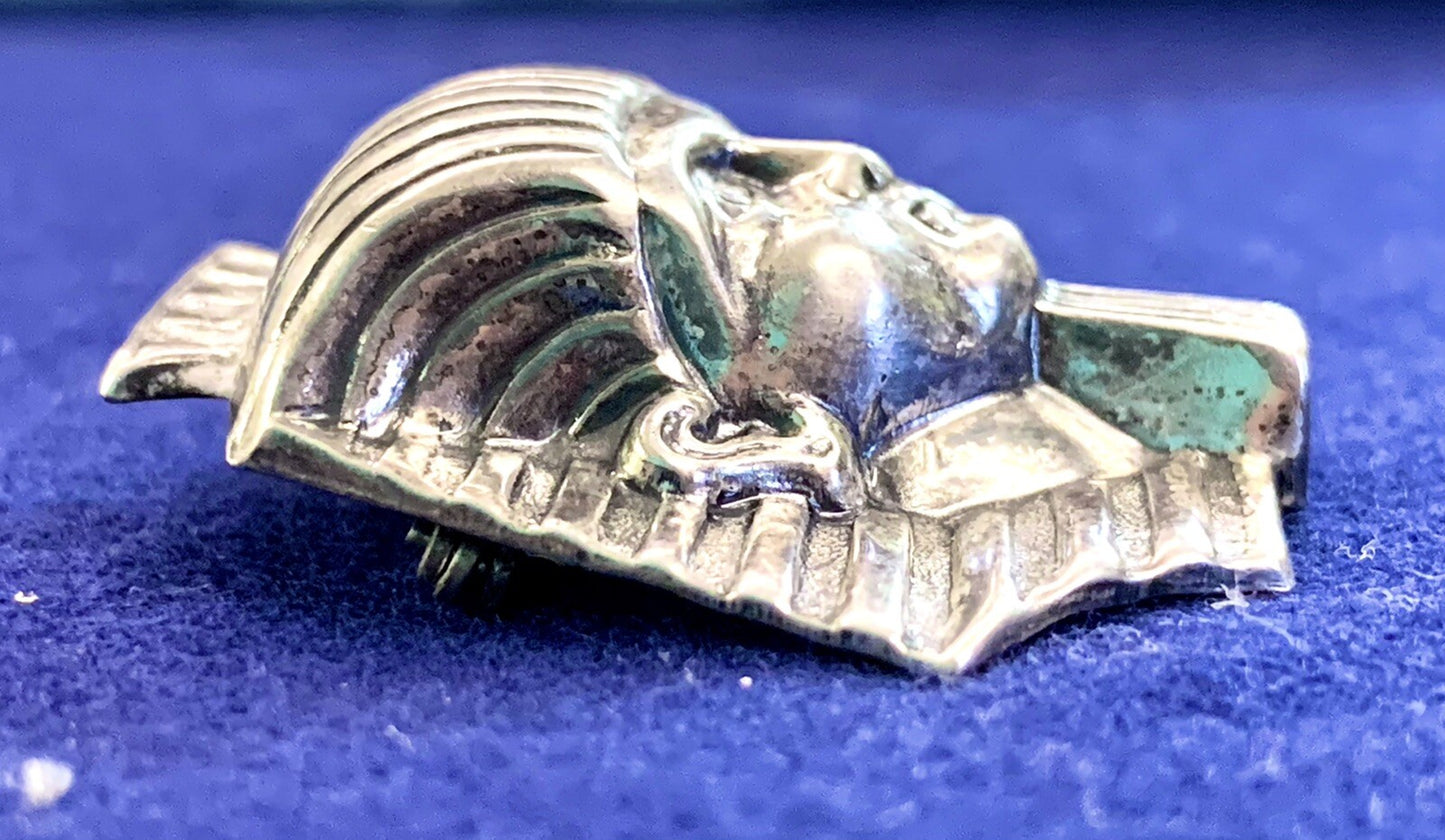 Vtg Signed Jewelart Sterling Silver Figural King Tut Pin Brooch 3D RARE $175Etsy