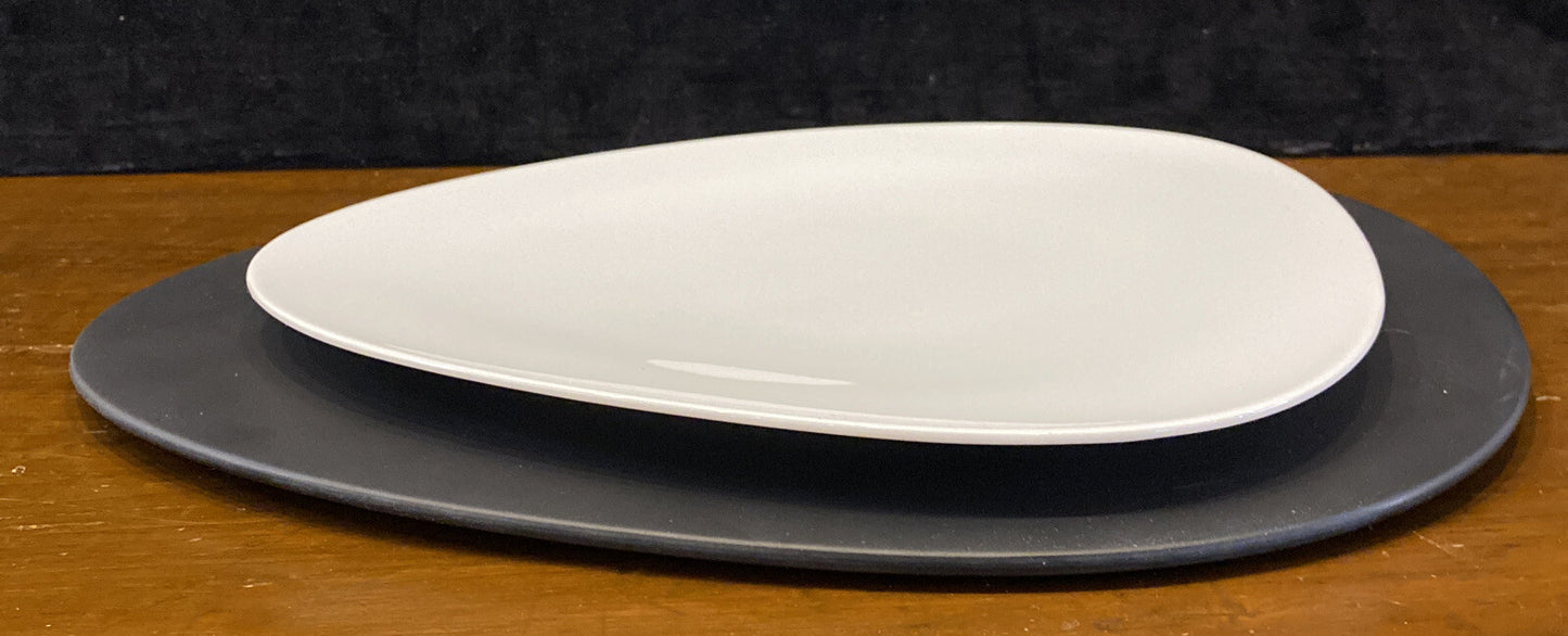 Alessi “Colombina” White Porcelain Dinner Plate & Black  Melamine Placemat
