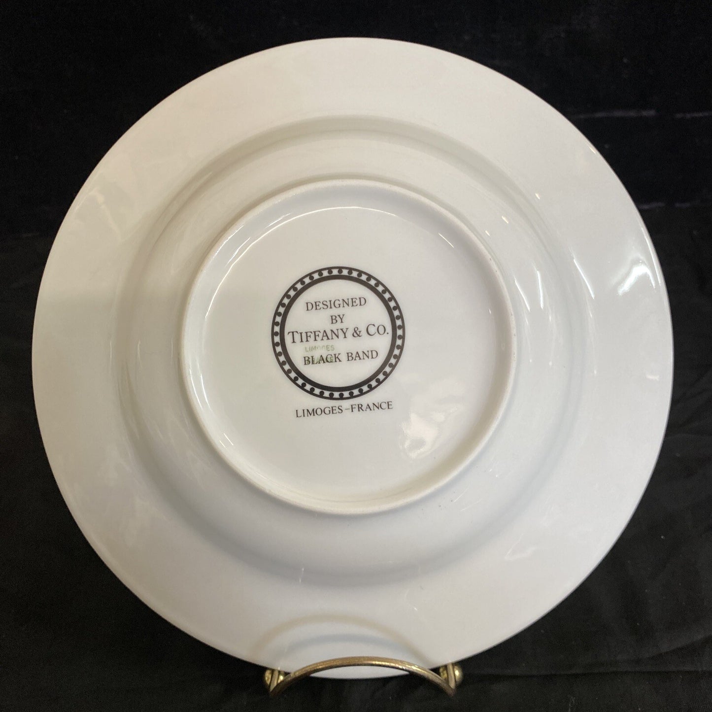 Tiffany & Co. Limoges 8 7/8" "Black Band" Rim Soup Bowl MSRP $160  Mint BH181 B