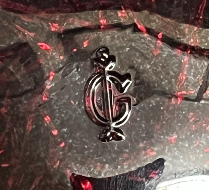 Imperial Glass OH Daisy & Button Golden Sunset Carnival Red Round Bowl 8"