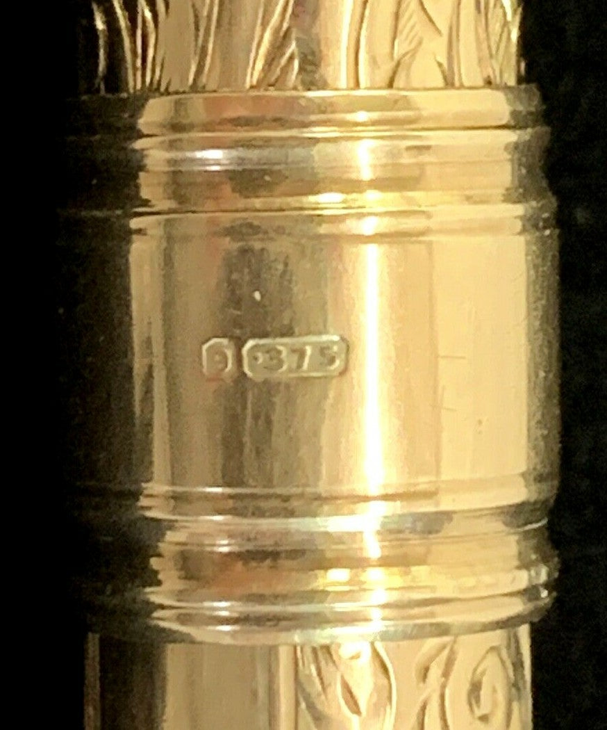 Antique 9 Kt Gold Pencil Holder w Pencil 1910's Edwardian w Bale for Necklace