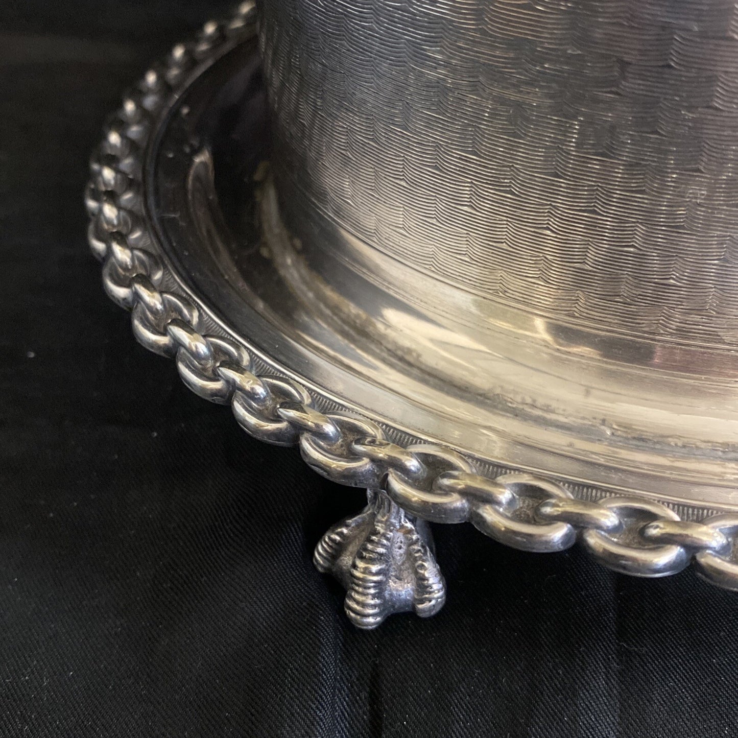 Antique Victorian Footed Silverplate Tea Caddy Biscuit Box