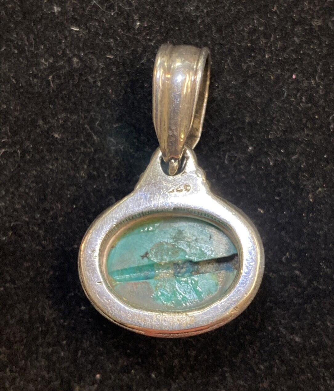 925 Sterling Silver Turquoise Gemstone Pendant 11.2g
