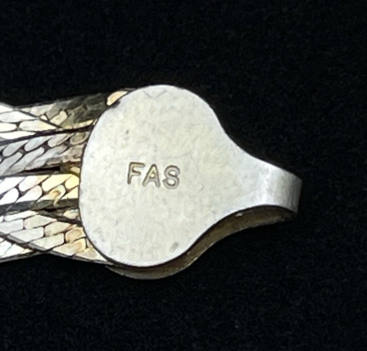 Italian FAS Sterling Silver 3-Tone Braided Herringbone Necklace & Bracelet 20 g