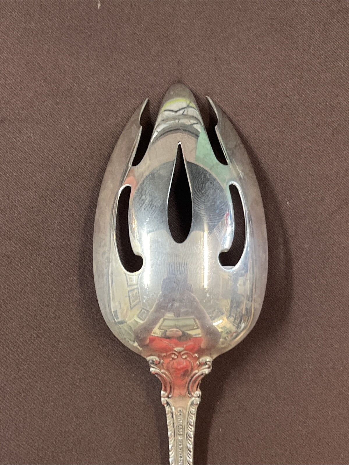English Gadroon by Gorham 70g Sterling Silver Pierced Serving Table Spoon 8.5"
