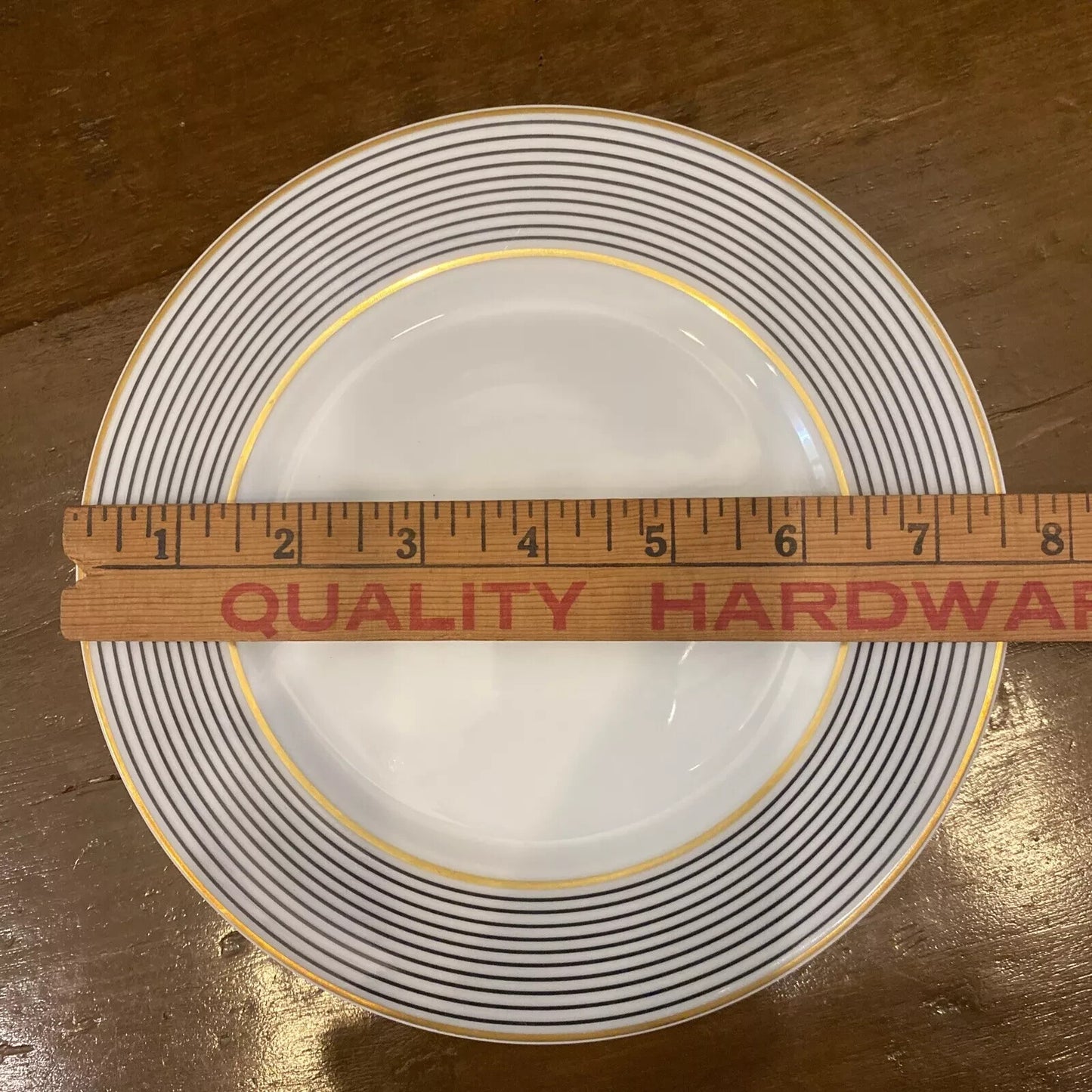 Raynaud Ceralene Crinoline Black 7 1/2" Salad Plates Limoges France 1990 BH235B