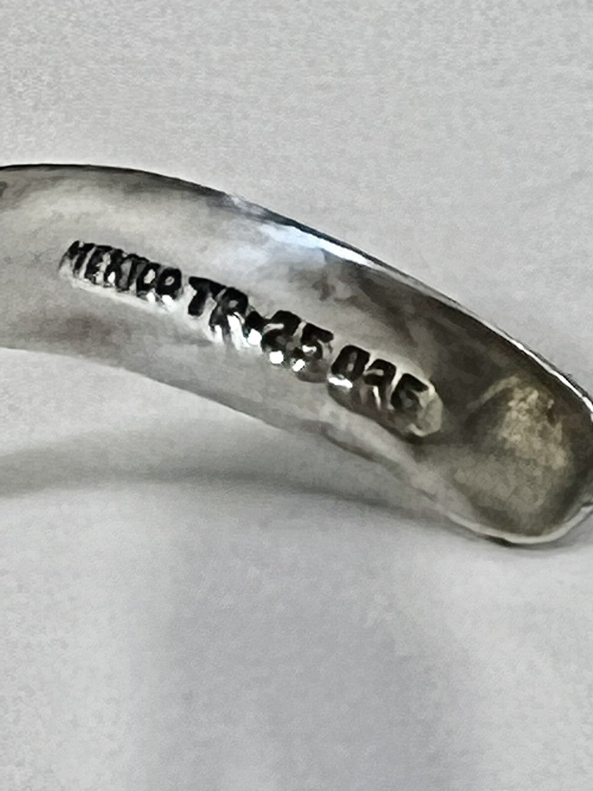 Vintage Sterling Mexico Cuff Bracelet w Onyx TP-25 Modernist Taxco