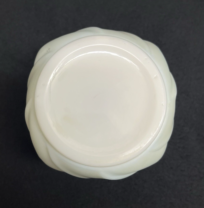 C.F. Monroe Co. Wave Crest Hand Painted Daisies Opal Glass Dresser Box