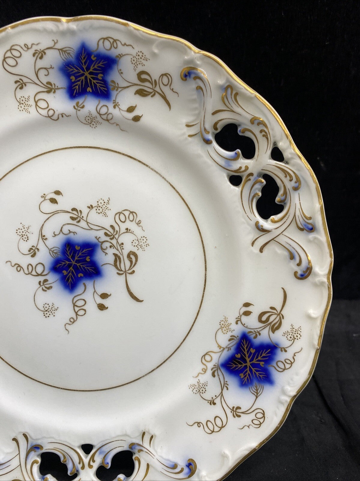 Davenport Longport Staffordshire Pierced 9 1/2" Salad Plates 4 Avail KM15