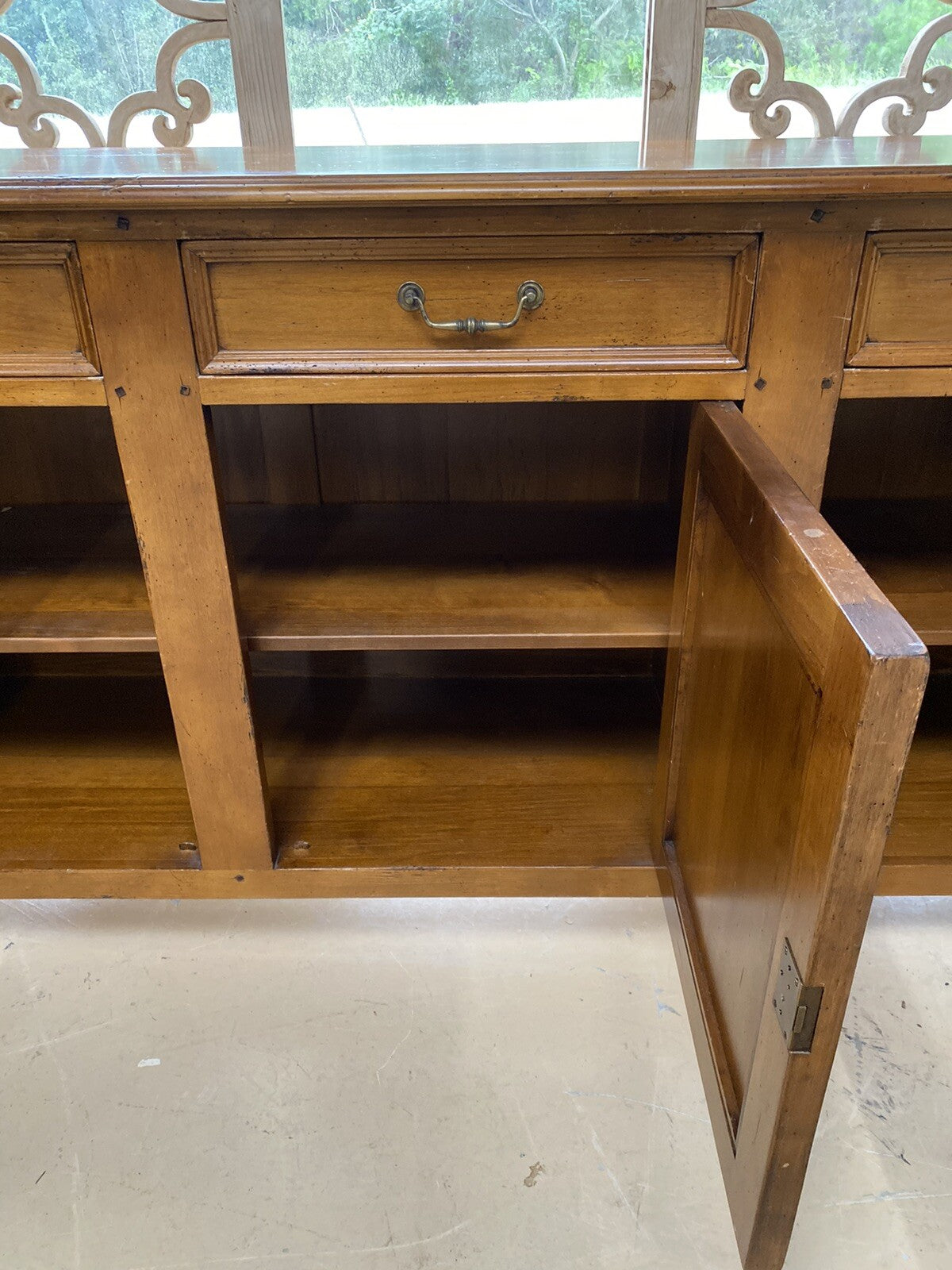 FRENCH LOUIS XVI STYLE SOLID FRUITWOOD SIDEBOARD BUFFET SERVER 76" x 21"