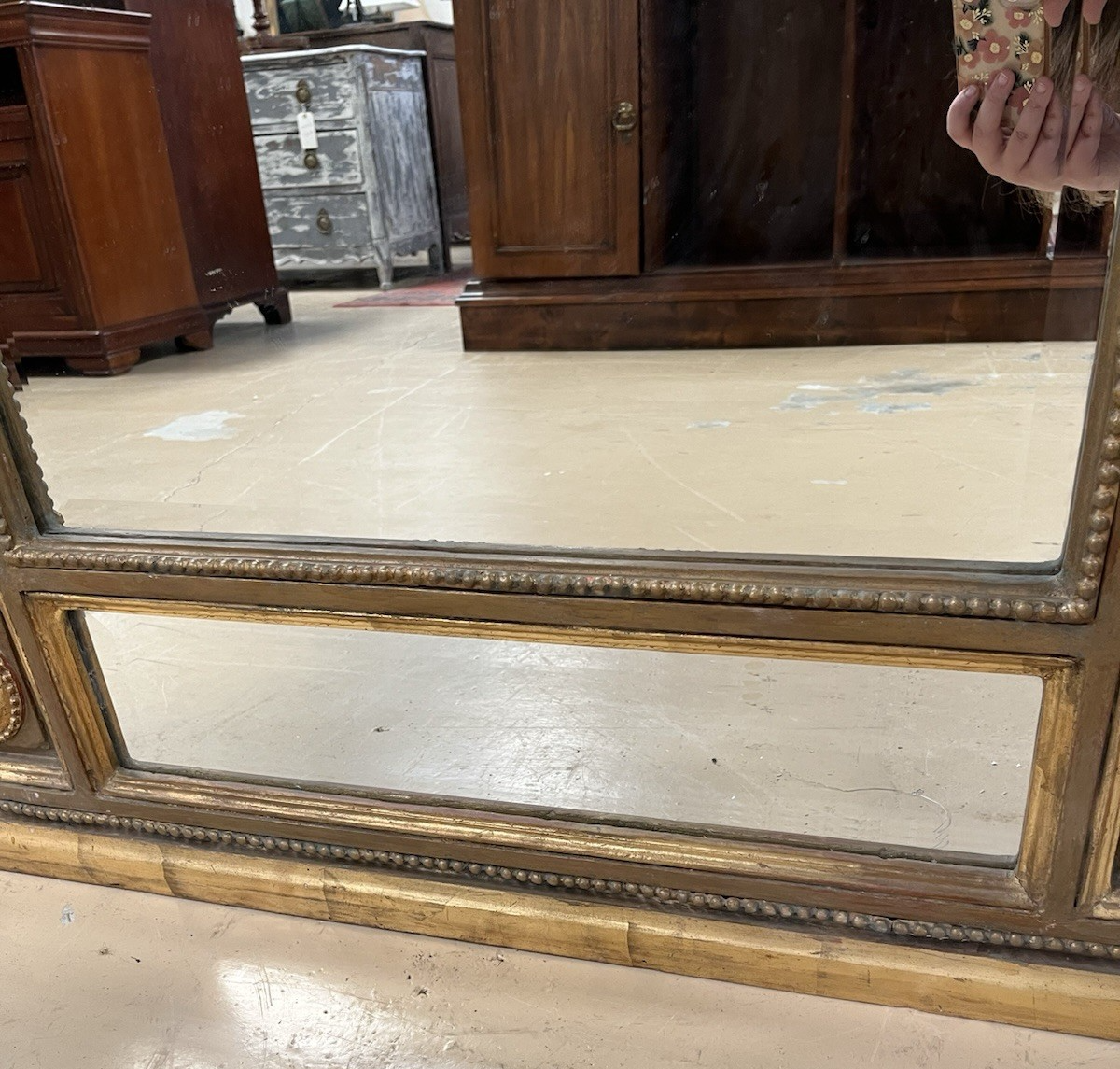 81" X 46" PAIR OF PALATIAL LOUIS XVI STYLE GILT GOLD PARCLOSE PIER WALL MIRRORS