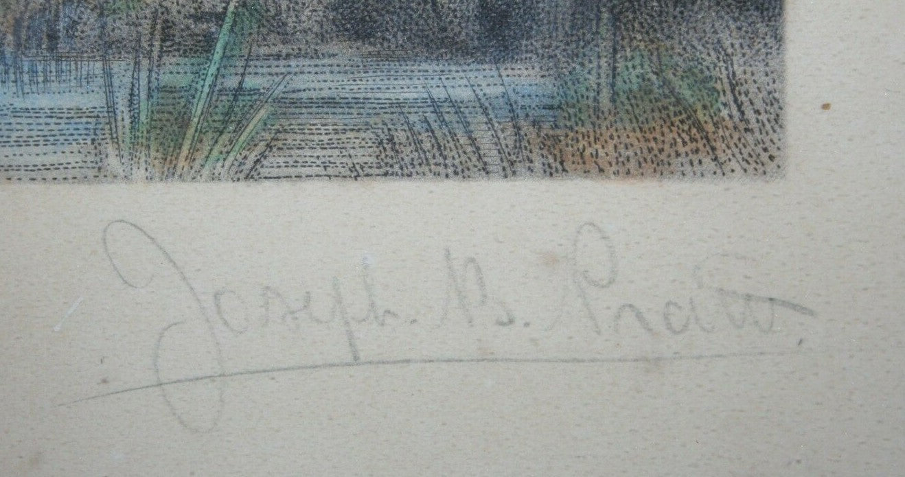 Large Framed Fox Hunt Framed Print Lithograph Engraving by Pratt 1887 Wood Frame