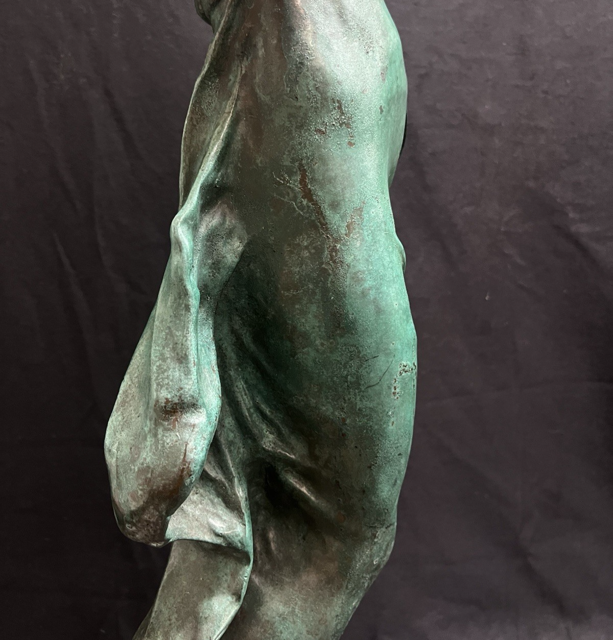 PB1 Auguste Moreau Large Bronze "Woman with Vessel" Statue w/ Marble Base 36"