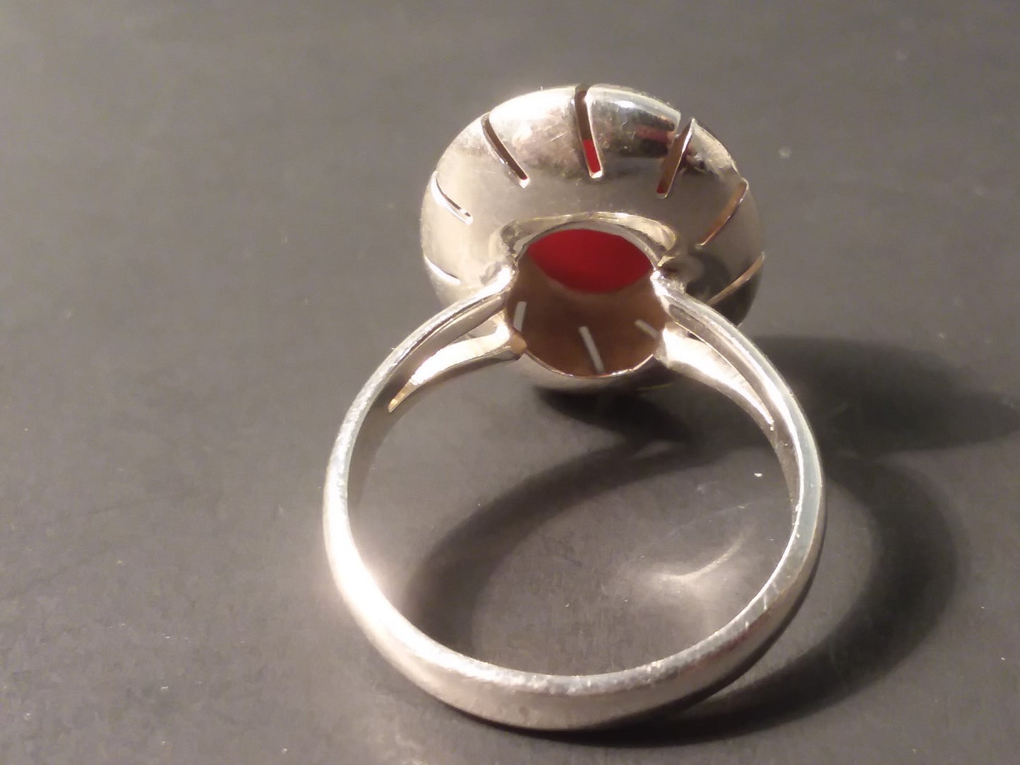 Red Carnelian  Sterling Silver Ring Mexico CII Sz 9.75 5.6g