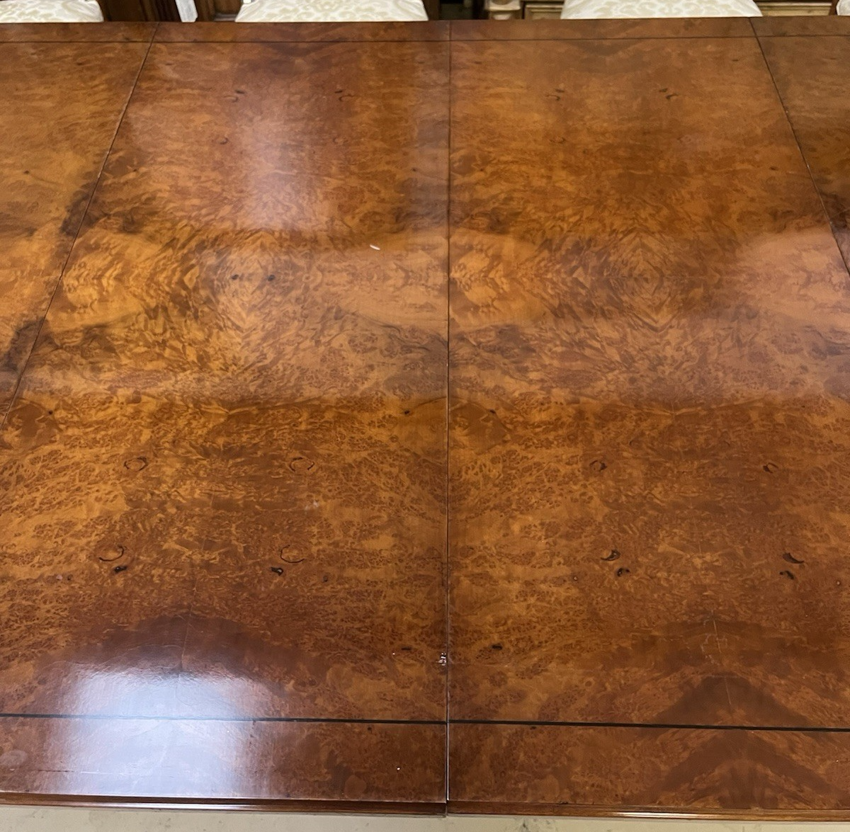 EJ VICTOR NEWPORT REGENCY STYLE TABLE w/ LEAVES 142"-99"