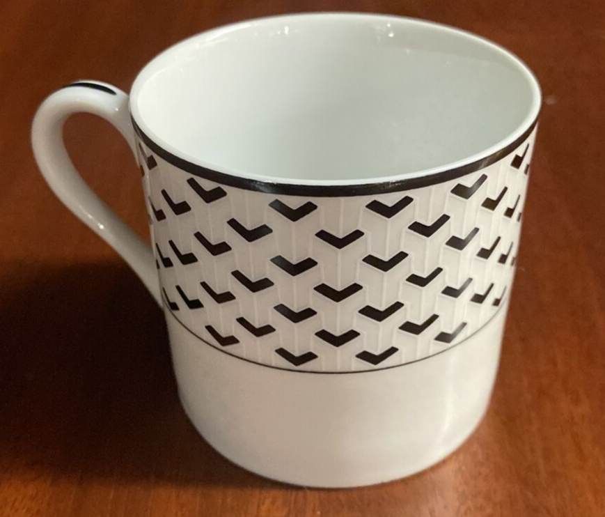 8 pcs Tiffany & Co. Gotham  Black & White Dinner Plate  Coffee Tea Cup