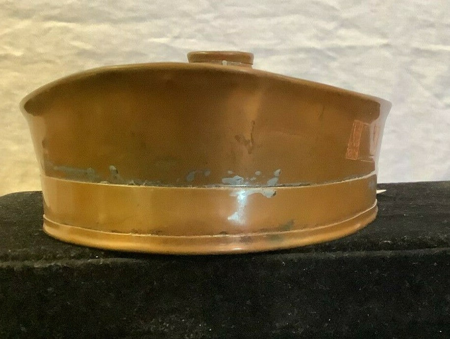 Antique Copper CANDLE HOLDER w Finger Loop Chamber stick 1800's