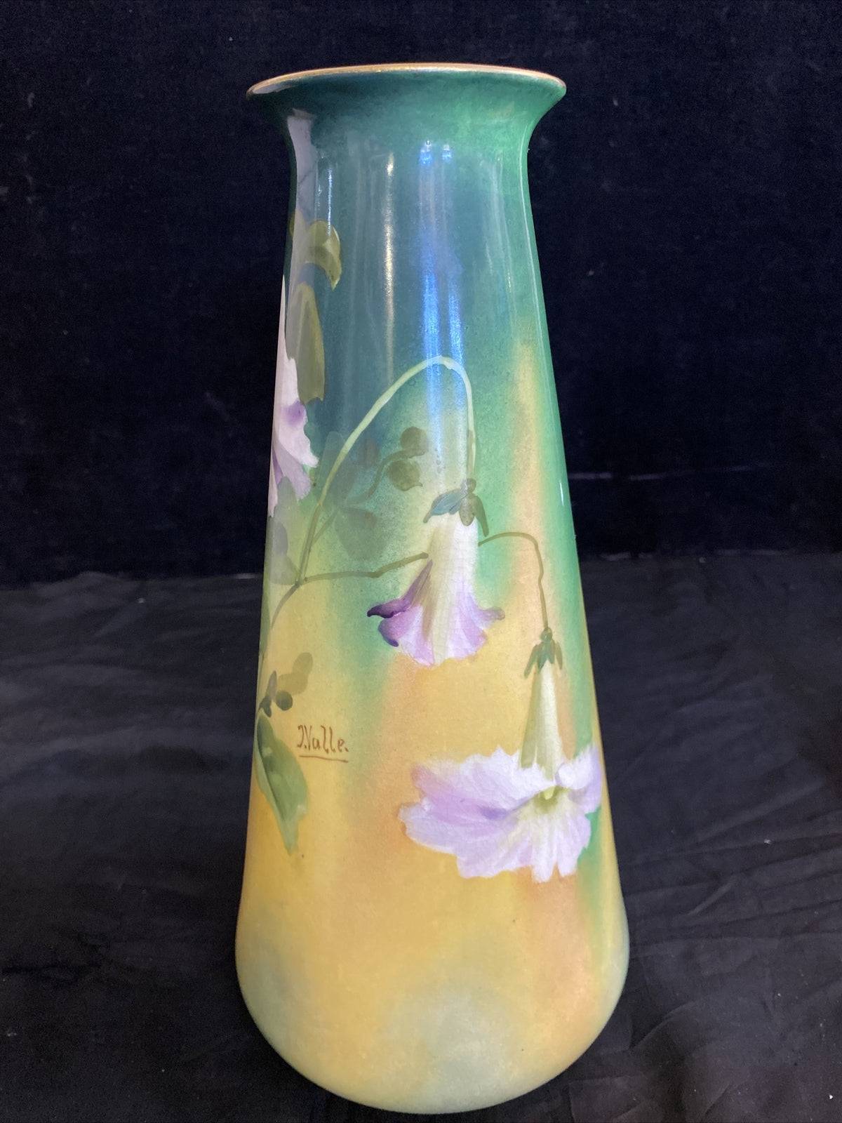 Antique Habsburg Vienna Handpainted Porcelain Vase  Signed  T. Valle