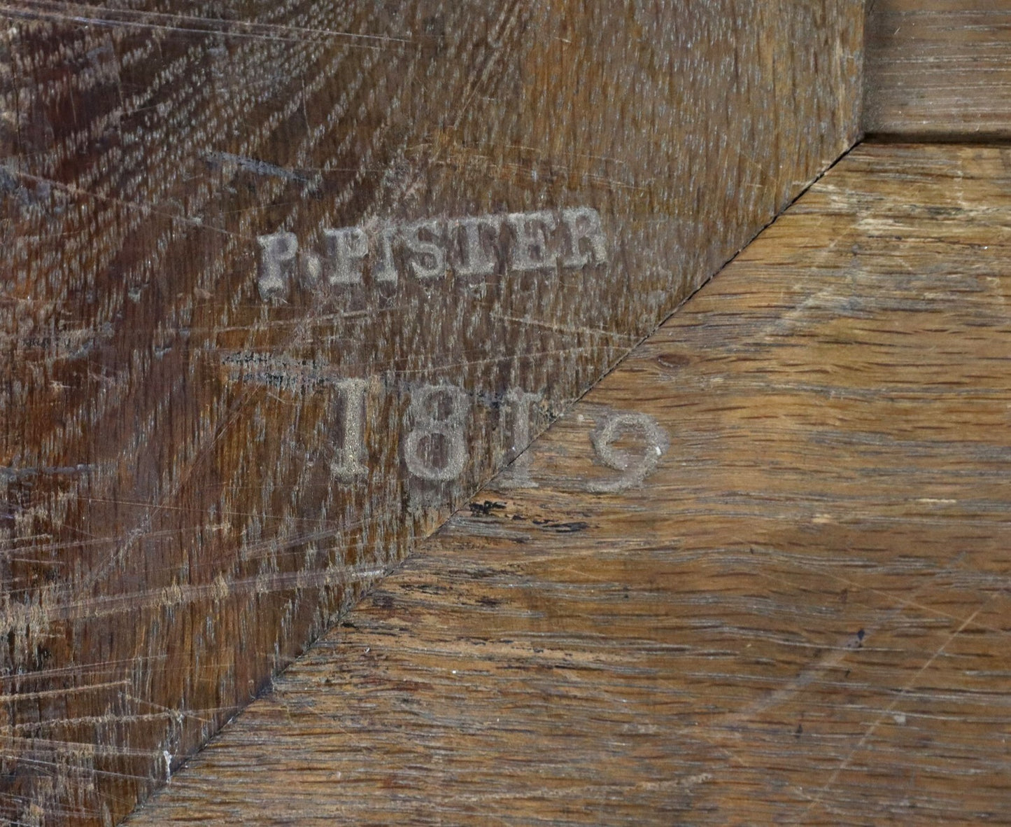 FRENCH EMPIRE MAHOGANY COMMODE, SIGNED P. PISTER, DATED 1819